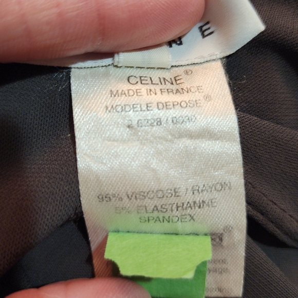 Celine Sable/Gray Ruched Deep V/ Zip Front Dress, Sz 40 - Picture 15 of 16